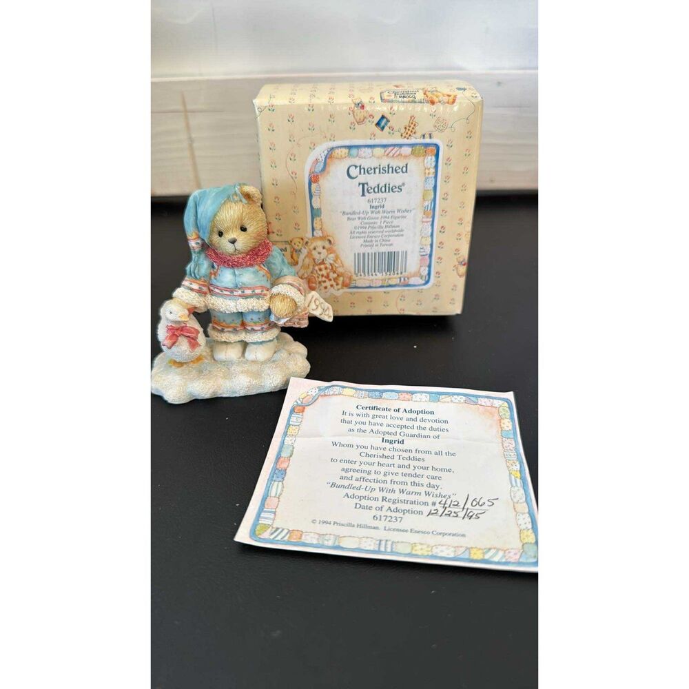 Cherished Teddies Ingrid Bundle-Up With Warm Wishes #617237 With Box 1994